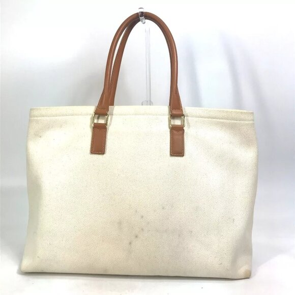 CELINE 190062 Horizontal Cabas Logo Tote Bag Shoulder Bag Canvas/Leather Beige - Picture 9 of 15